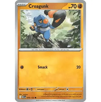 Sběratelská karetní hra Pokémon MEG 078/132 Croagunk - Mega Evolution Stav: Near Mint, Verze: NORMAL