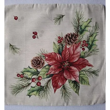 Povlak na dekorativní polštářek GOBELÍNOVÝ POVLAK - VÁNOČNÍ růže