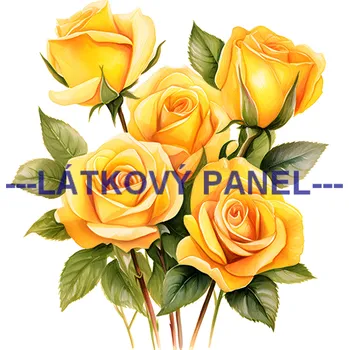 Látkový panel - Růže žluté - KYT-237 Velikost: 40x40cm, Materiál: Úplet