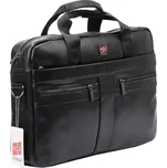 Kožená černá business taška (aktovka) Nordee S134B na notebook