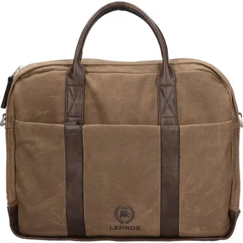Pánská taška na notebook Lerros Columbus - hnědo-zelená