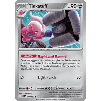 Sběratelská karetní hra Pokémon MEG 097/132 Tinkatuff - Mega Evolution Stav: Near Mint, Verze: NORMAL