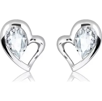 Náušnice Fatma S White Topaz - stříbrné náušnice s bílým topazem