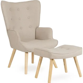 Křeslo JAKS Ušák křeslo s podnožkou Lozano 2 béžové