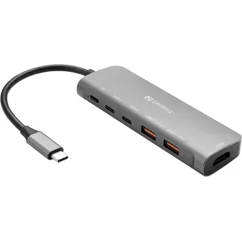 Notebook Sandberg USB-C dokovací stanice šedá (136-65)