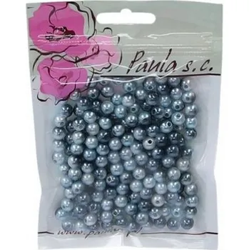 Dětské navlékací korálky Korálky 8mm duhové šedobílé plastové 50 g [A]