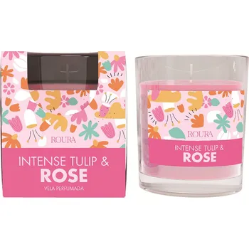 Svíčka ROURA Intense Tulip & Rose Vonná svíčka, 125 g
