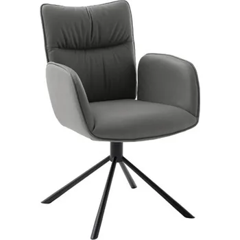 Jídelní židle Jídelní otočná židle MARIN s područkami, antracitová