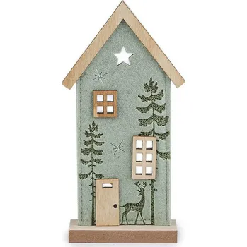 Vánoční dekorace Filcový domeček - 2 zelená šalvěj světlá