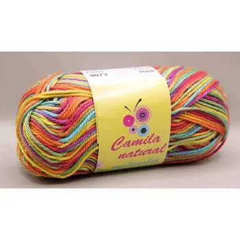 Příze Příze Camila natural multicolor - oranžová modrá fialová - číslo barvy 9073