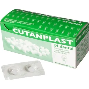 Cutanplast dental 10 x 10 x 10 mm, absorpční hemostatikum, 24 ks