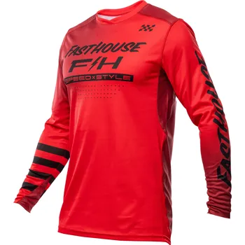 Moto dres Fasthouse Elrod Ether Jersey Red Jester Red Velikost: M