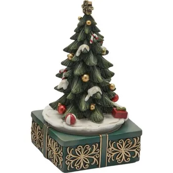 Vánoční dekorace Vánoční dekorace hrací skřínka stromeček 1ks, 19x11 cm - Zelený