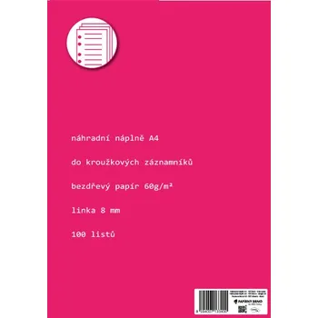 Sešit Vložka do záznamníků A4 linkovaná