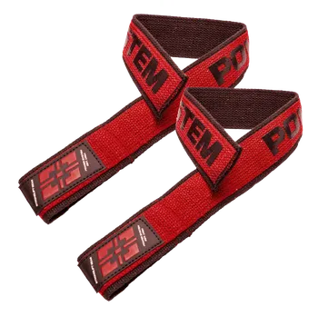 POWER SYSTEM Trhačky na posilování LIFTING STRAPS DUPLEX BLACK/RED One Size 2 ks