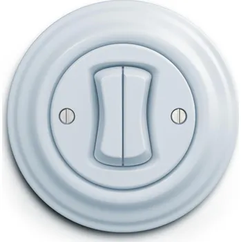 Zabezpečovací technika Kliklap - Retro dvojité tlačítko s rámečkem modrá