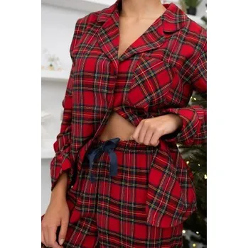 Dámské pyžamo Dámské pyžamo Sensis Dayana - bavlněný flanel Červená L