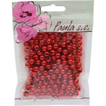 Dětské navlékací korálky Korálky 8mm červené plastové 50 g [A]