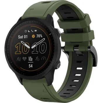 Příslušenství k chytrým hodinkám VSECHNONAMOBIL 123123 SPORTY Vyměnitelný silikonový řemínek Garmin Forerunner 955 ARMY GREEN-BLACK