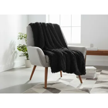 Přehoz na křeslo - sedačku TIFFANNY černá 70x160 cm Mybesthome