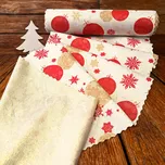 Vánoční běhoun v metráži - Baňky 38 pouze střih