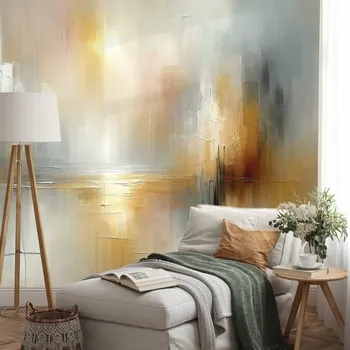 Tapeta Dovido Tapeta abstraktní zlaté a šedé tóny