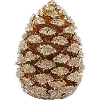 Vánoční dekorace Vánoční dekorace šiška zlatá s flitry, 26x19 cm