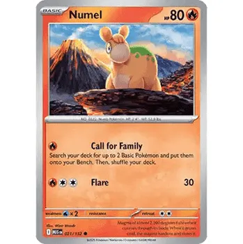 Sběratelská karetní hra Pokémon MEG 021/132 Numel - Mega Evolution Stav: Near Mint, Verze: NORMAL
