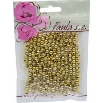 Dětské navlékací korálky Korálky 6mm zlaté plastové 50 g [B]
