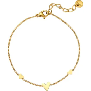 Náramek Náramek se srdíčky ocelový zlatý