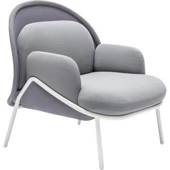 Křeslo MDD Šedé křeslo Mesh s bílou podnoží