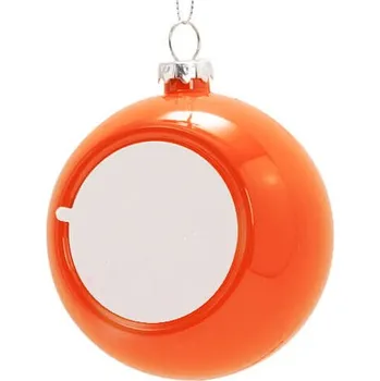 Vánoční dekorace Vánoční koule Ø 7,8 cm lesklá - oranžová sublimace termotransfer