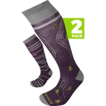 Podkolenky dámské 2 páry LORPEN T1 SKI MID WOMEN 2 PACK ECO GREY/PLUM - 34-37