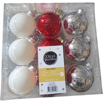 Vánoce Xmas Baubles Luxusní vánoční ozdoby v Megaboxu – 18 kusů Nové