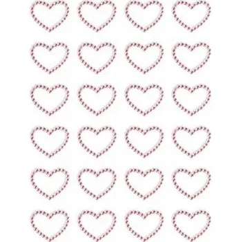 Samolepicí dekorační srdíčka - kamínky, růžové 24 ks