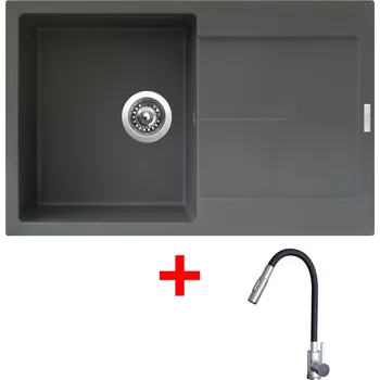 Granitový dřez Granitový dřez Sinks ULTIMA 790 Titanium + ELASTA S nerez/černá G25372