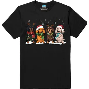 Pánské tričko Pánské tričko Vánoční Smečka Jezevčíků (Velikost: L, Barva: Černá)