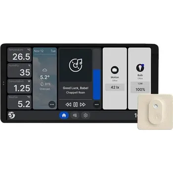 Centrální jednotka pro chytrou domácnost Nástěnný stojan Shelly X2 Silver + Blu H&T Ivory