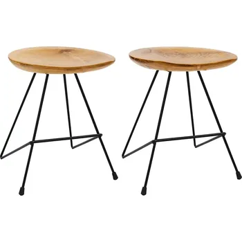 Barová židle vidaXL Stoličky 2 ks masivní teakové dřevo