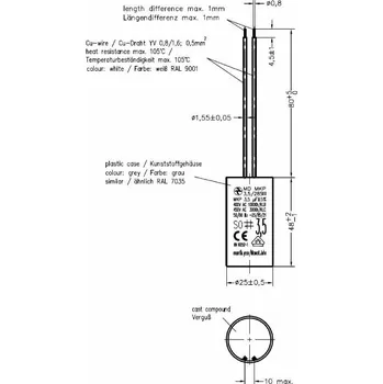 Kondenzátor Hydra MD MKP 3,5/285III/E684 kondenzátor motorový 3,5uF