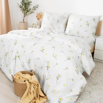 Povlečení Flanelové povlečení - Heřmánek 140 x 220 a 70 x 90 cm