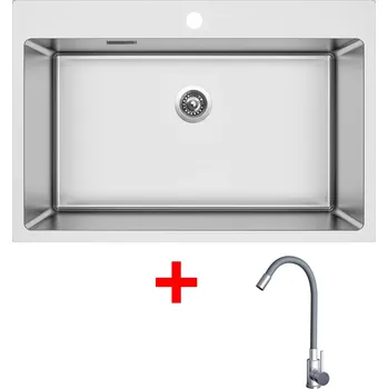 Kuchyňský dřez Nerezový dřez Sinks BLOCKER 760 + ELASTA nerez/šedá N161