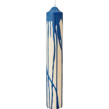 Svíčka Ferm Living Svíčka Dryp Pillar Deep Blue 30 cm