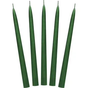Svíčka Svíčka kónická 24cm, tmavě zelená