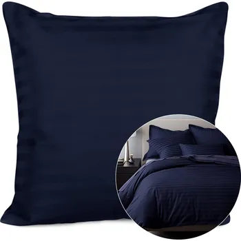 Povlak na dekorativní polštářek SATÉNOVÝ POVLAK NA POLŠTÁŘ CIZGILI NAVY BLUE 40X40 CM EXCLUSIVE TMAVĚMODRÁ