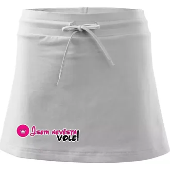 Dámská sukně Jsem nevěsta vole! - Sportovní sukně - two in one - L ( Bílá )