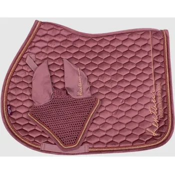 Sport KENTAUR Podsedlová dečka + naušníky samet ROSE GOLD Full růžová