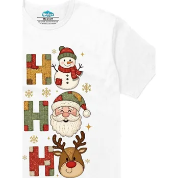Pánské tričko Pánské tričko Vánoce se Záplatou Ho Ho Ho (Velikost: M, Barva: Bílá)