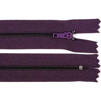 Zip Spirálový zip No 3 délka 20 cm pinlock, malé, 196 fialová temná