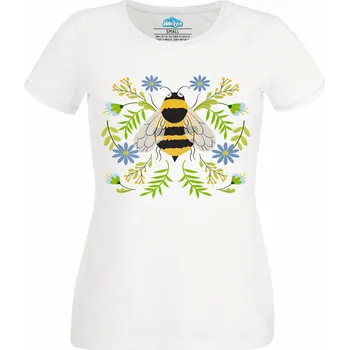 Dámské tričko Včelka na Květinách (Velikost: 4XL, Barva: Bílá)